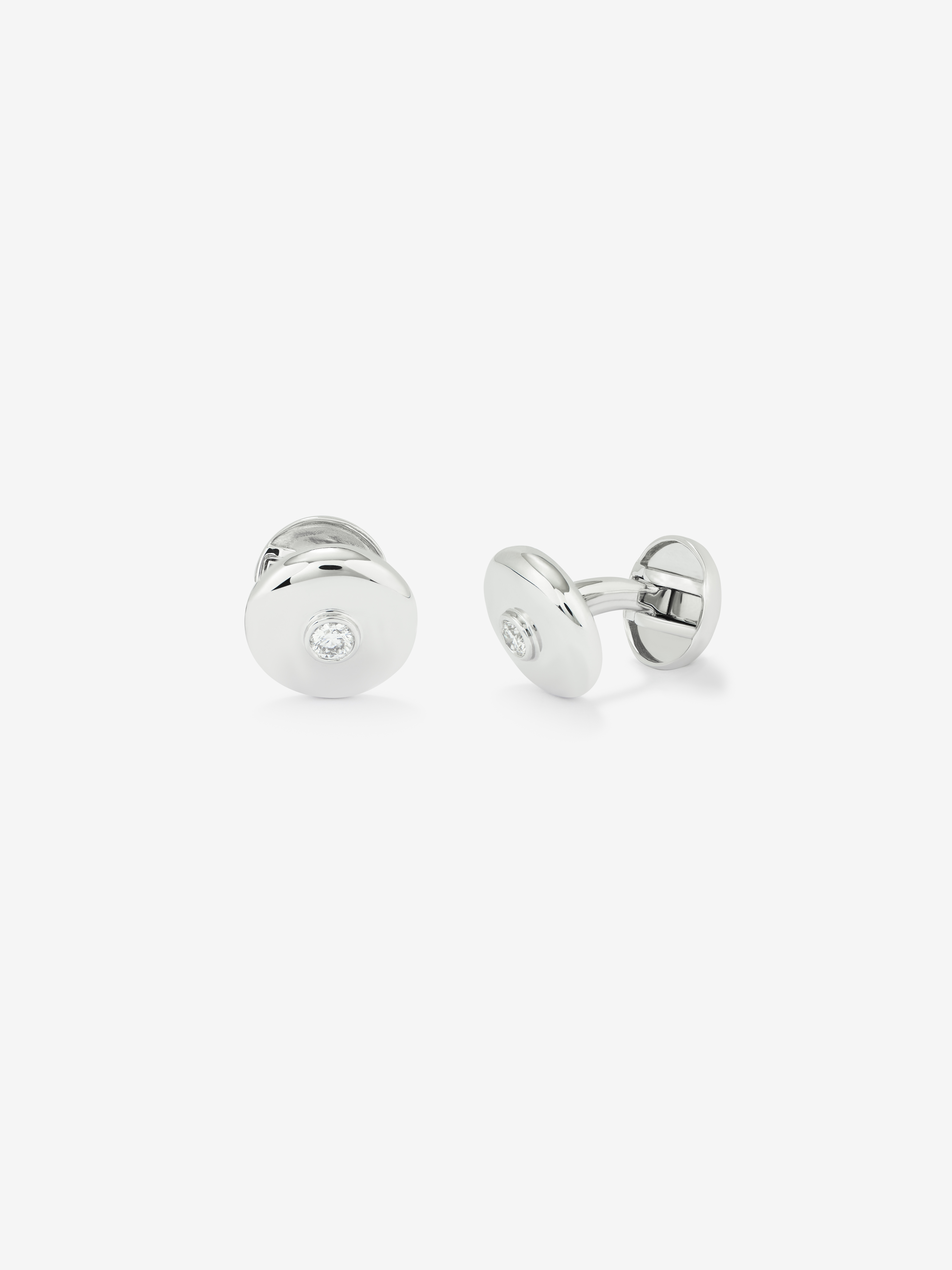 White Gold and Diamond Cufflinks