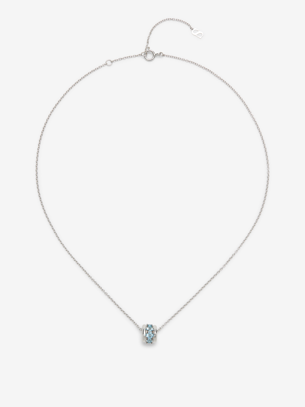 925 silver pendant with brilliant-cut Swiss blue topaz pave