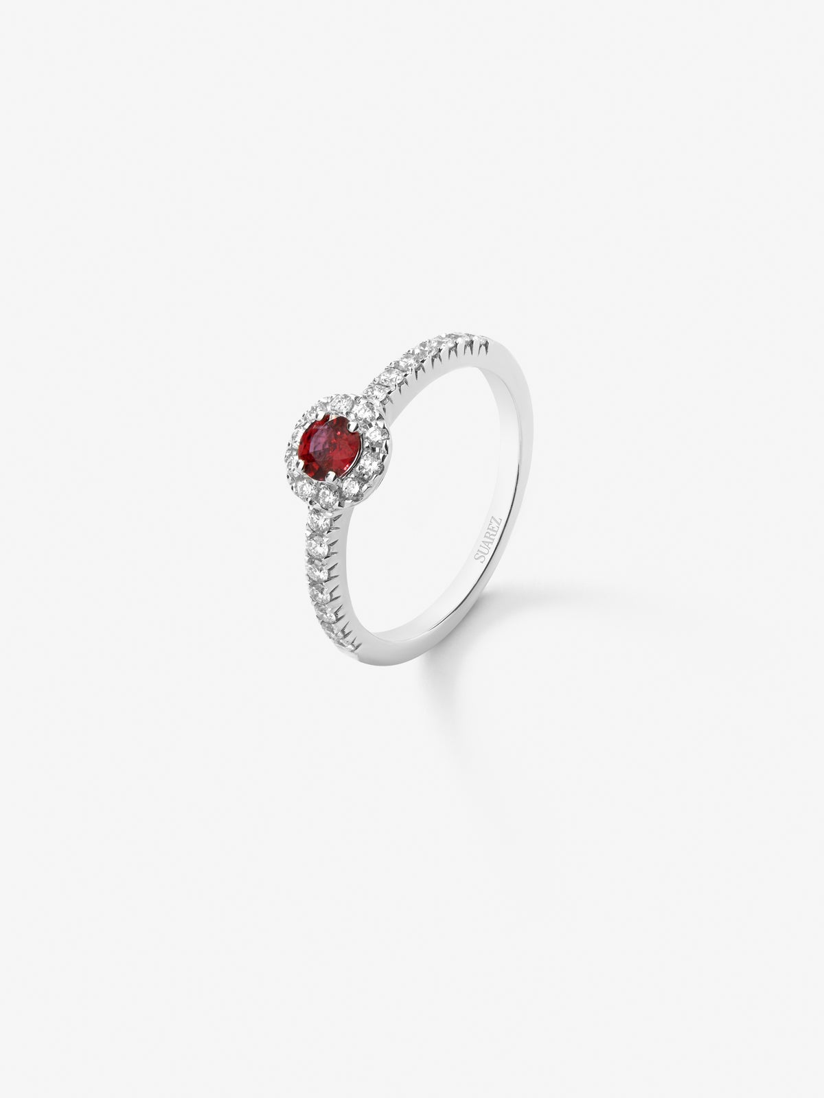 18K White Gold Orla Ring with Rubi and Diamond