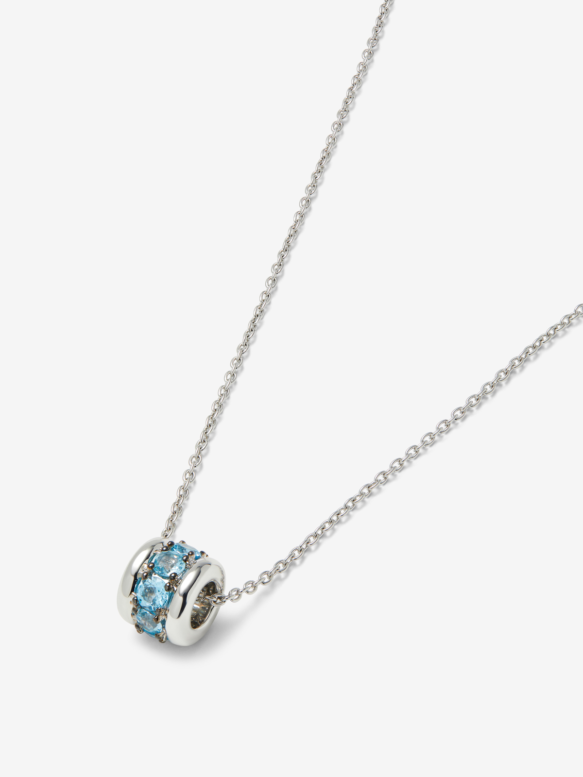 925 silver pendant with brilliant-cut Swiss blue topaz pave