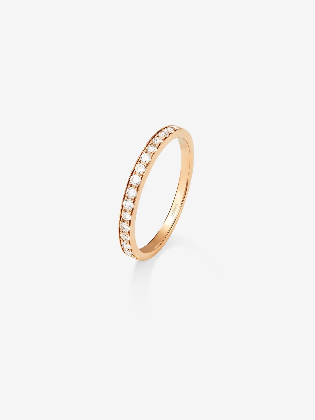 Half ring in 18K rose gold with 15 brilliant-cut diamonds with a total of 0.31 cts