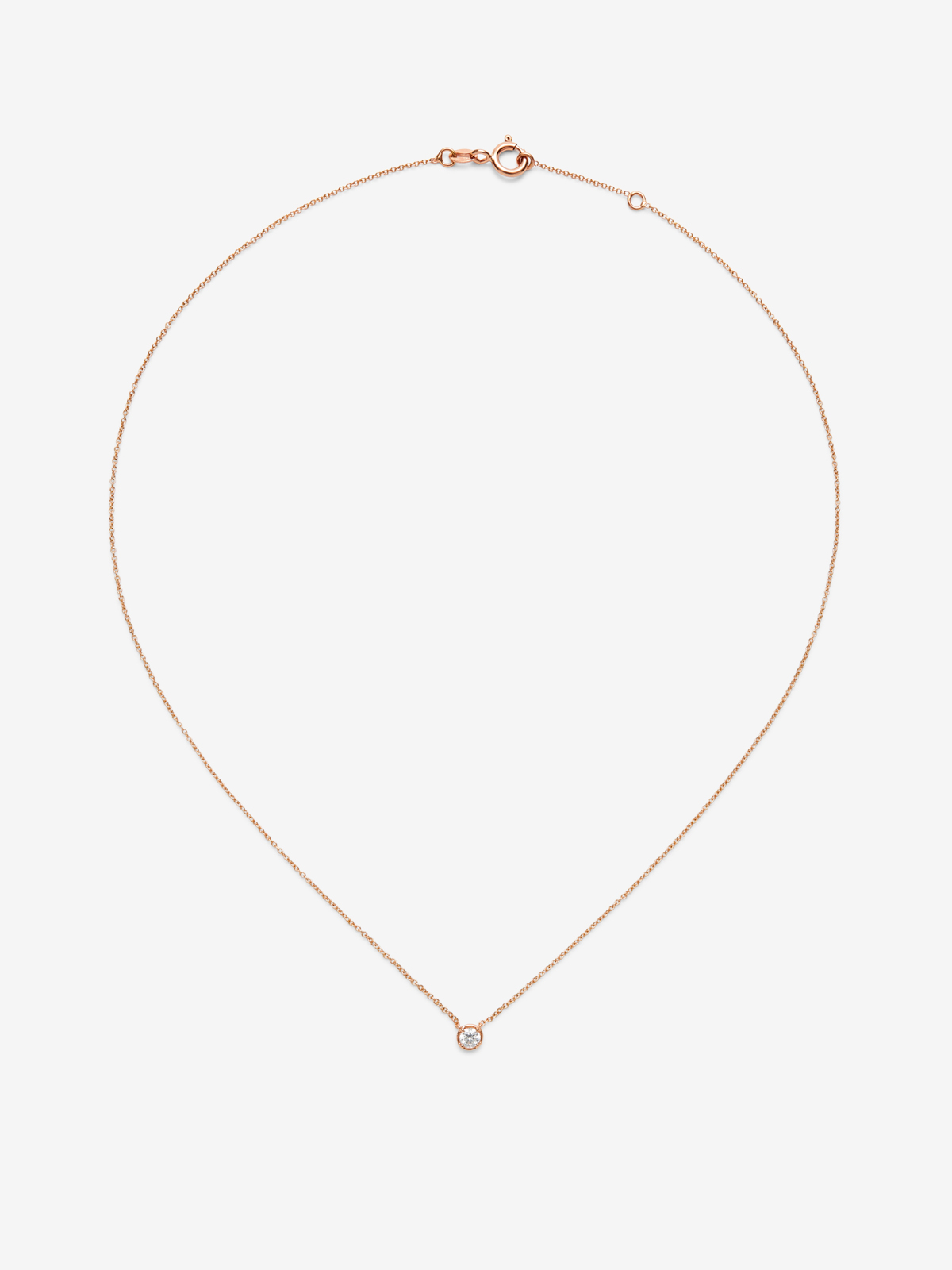 18K rose gold pendant with 0.15 ct brilliant cut diamond