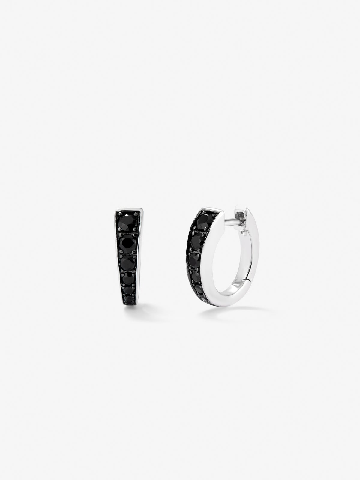 925 silver ring earrings with 0.58 cts black spine.