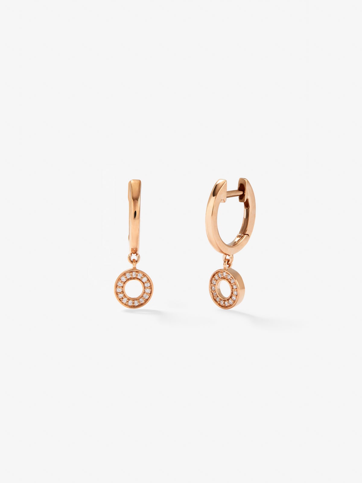 18kt rose gold earrings with diamonds