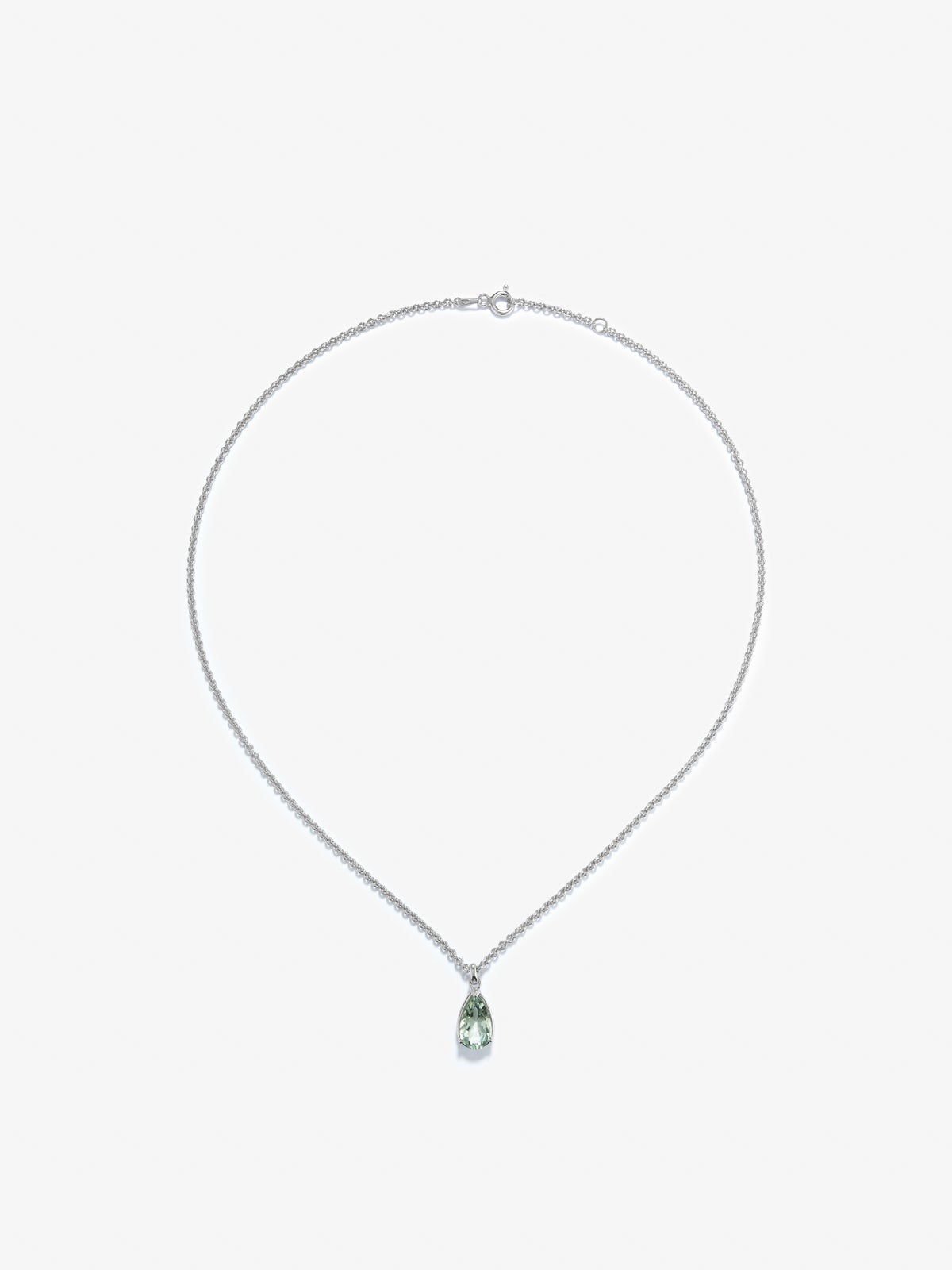 925 silver chain pendant with green amethyst