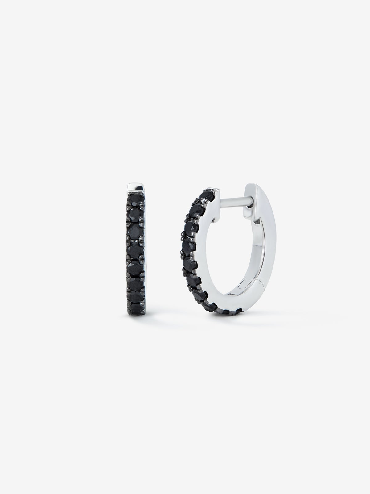 Fine silver 925 hoop earrings with spinels