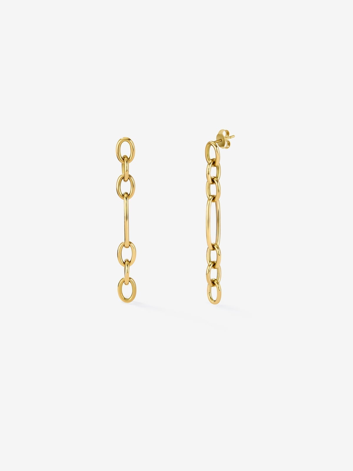 18K Yellow Gold Forza Link Long Earrings